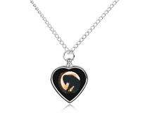 Bigfoot Total Solar Eclipse Custom Cremation Jewelry Urn Necklace for Dog Pet Ashes Heart Memorial Pendant