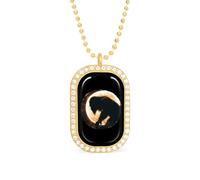 Bigfoot Total Solar Eclipse Custom Photo Necklace Personalized Picture Pendant Memory Jewelry for Women