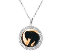 Bigfoot Total Solar Eclipse Personalized Picture Pendant Necklace Customized Memorial Jewelry for Women