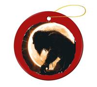 Bigfoot Total Solar Eclipse Personalized Round Ceramic Christmas Hanging Ornaments Souvenir Xmas Tree Decoration