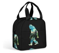 Bigfoot Trees Lake Portable Insulated Lunch Bag Adults Picnic Tote Cool Bag Travel Work