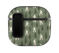 Bigfoot Trees Pattern Cute Earbuds Case Compatible with Airpods 4 Wireless Headphones Cover