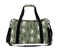 Bigfoot Trees Pattern Fashion Duffle Bag for Travel Lightweight Weekender Gym Bag Carry On Overnight Pouch