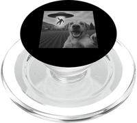 Bigfoot UFO Abduction Dog Selfie - Funny Alien Sci Fi PopSockets PopGrip for MagSafe