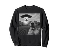Bigfoot UFO Abduction Dog Selfie - Funny Alien Sci Fi Sweatshirt