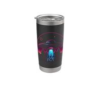 Bigfoot UFO Abduction Retro Synthwave Sasquatch Alien Stainless Steel Insulated Tumbler