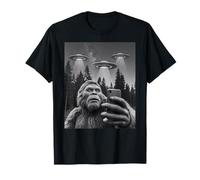 Bigfoot UFO Alien Abduction Selfie Funny T-Shirt