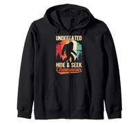 Bigfoot Undefeated Hide & S hampion Funny Sasquatch Zip Hoodie