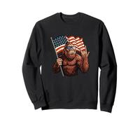 Bigfoot USA 4th of July Sasquatch American Flag Patriotic Sweatshirt