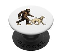 Bigfoot Walking Afghan Hound Dog Funny Sasquatch Pet Lover PopSockets Adhesive PopGrip