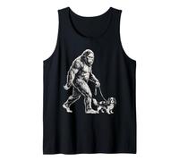 Bigfoot Walking Cavalier Funny Sasquatch Dog Walker Tank Top