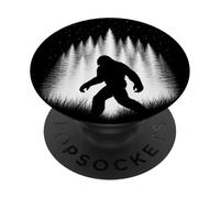 Bigfoot Walking Through White Forest Under Evening Stars PopSockets Adhesive PopGrip