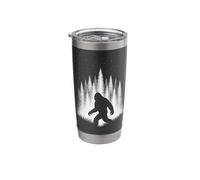 Bigfoot Walking Through White Forest Under Evening Stars Stainless Steel Insulated Tumbler