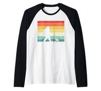 Bigfoot Walking with a Beagle pet Dog mom dad Women Vintage Raglan Baseball Tee