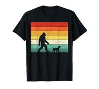 Bigfoot Walking with a Brittany Spaniel Dog pet Vintage T-Shirt