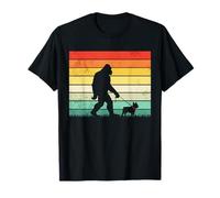 Bigfoot Walking with a French Bulldog pet Vintage T-Shirt