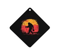 Bigfoot Walking with Fishing Funny Car Air Freshener Automotive Aromatherapy Tablets for Rearview Mirror Wardrobe Shoe Cabinet