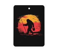 Bigfoot Walking with Fishing Funny Car Air Freshener Automotive Aromatherapy Tablets for Rearview Mirror Wardrobe Shoe Cabinet
