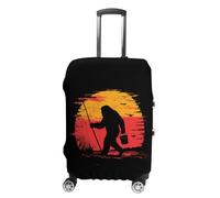 Bigfoot Walking with Fishing Funny Suitcases Cover Travel Accessories Washable Suitcase Protector Fits 19-32 Inch M