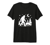 Bigfoot Walking with Newfoundland Funny Newfie & Sasquatch Premium T-Shirt