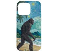 Bigfoot Walks the Beach Under Starry Tropical Sky Case for iPhone 15 Pro Max