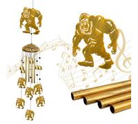 Bigfoot Wind Chimes for Outside, Metal Big Foot Sasquatch Wind Chime Outdoor Indoors with S Hook Hanging Home/Front Porch/Patio/Garden Decor, Unique Housewarming Birthday Memorial Gifts Unisex