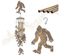 Bigfoot Wind Chimes Outdoor Sasquatch Decor, Deep Tone Soothing Melodic Tones Windchime, Memorial Wind Chimes for Outside with Big Foots Wind Catcher,Best Gifts for Mom/Grandma Garden Patio Decoration