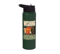 Bigfoot Wishing Hiding Retro Sunset Stainless Steel Insulated Water Bottle