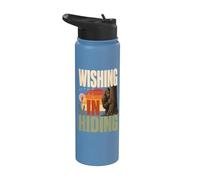 Bigfoot Wishing Hiding Retro Sunset Stainless Steel Insulated Water Bottle