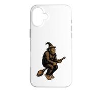 Bigfoot Witch Funny Sasquatch Broomstick Halloween Spooky Case for iPhone 16 Plus