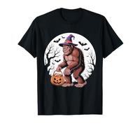 Bigfoot Witch Pumpkin Halloween Boys Men Sasquatch Lovers T-Shirt