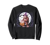Bigfoot Witch Pumpkin Halloween Girls Women Sasquatch Lovers Sweatshirt
