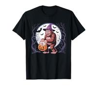 Bigfoot Witch Pumpkin Halloween Girls Women Sasquatch Lovers T-Shirt