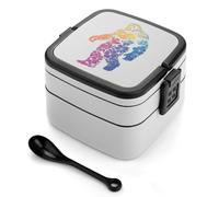 Bigfoot with Hawaiian Flower Funny Bento Box Double Layer Salad Containers Portable Lunch Boxes for Work Picnic Travel