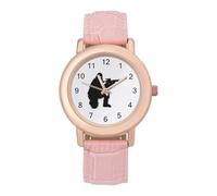 Bigfoot with Rifle Sasquatch 2nd Amendment Gun Women's PU Leather Strap Watch Analog Quartz Watch Casual Wristwatch for Home Work