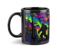Bigfoot with UFOs and Colorful Northern Ceramic Coffee Mug with Handle Reusable Tea Mugs China Printed Cups for Hot Drinks Home Work 330ml