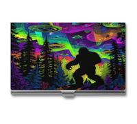 Bigfoot with UFOs Metal Business Card Holder Name Cards Case