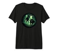 Bigfoot Wolf UFO Alien Abduction Premium T-Shirt