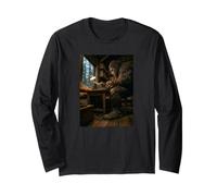 Bigfoot Writing Typewriter - Funny Sasquatch Book Author Long Sleeve T-Shirt