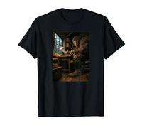 Bigfoot Writing Typewriter - Funny Sasquatch Book Author T-Shirt