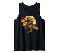 Bigfoot Yeti Jack O Lantern Pumpkin Full Moon Broomstick Tank Top