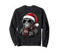 Bigfoot Yeti Sasquatch Santa Hat Plaid Scarf Sunglasses Sweatshirt