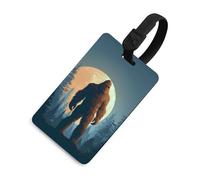 Bigfoot1 Moon Forests Printed Luggage Tag with ID Name Card Funny Suitcase Labels Baggage Bag Tags