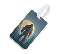 Bigfoot1 Moon Forests Printed Luggage Tag with ID Name Card Funny Suitcase Labels Baggage Bag Tags