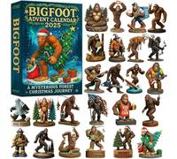 Bigfoots Adventure Calendar 2025,2D Acrylic Surprise Bigfoots Figurines,24-Day Countdown Calendar Wilderness Creature, Christmas Advent Calendar for Tree Decor