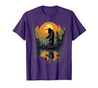 Bigfoot's Mysterious Fishing Expedition Sasquatch T-Shirt, Men, Purple, X-Large