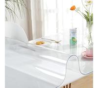 Bigger Desk Pad Mat Clear Table Cover Protector,PVC Clear Desk Mat, 1.0mm Thick Waterproof Plastic Table Cover Non-Slip Desk Pad, Desk Cover, Desk Protector Mat,Desk Writing Mat(28x55in/70x140cm)