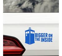 Bigger On The Inside Quote Waterproof Car Sticker - Fun Gifts - Motorhome Stickers - Bike Stickers - Caravan Decals (Blue)