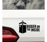 Bigger On The Inside Quote Waterproof Decal - Gifts for Convertible Lovers - Car Stickers - Motorhome Stickers - Bike Stickers - Caravan Decals (Black)