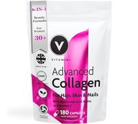Bigger Pack, Better Value - Advanced Beauty Collagen - Fast-Absorbing 6-in-1 Hair, Skin & Nail Complex - UK Made - 180 Capsules